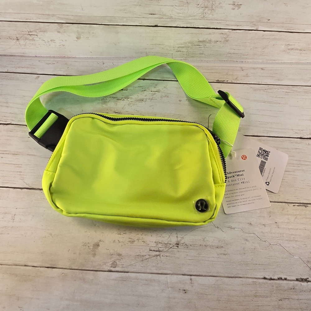 NWT Lululemon City Adventurer Nano Backpack Electric Lemon Neon Yellow Mini Bag